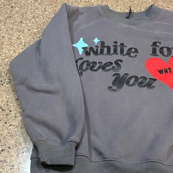 White Fox Sweatshirt White Fox Loves You WHT FX - Picture 3 of 7